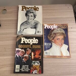 People Magazine Princess Diana Tribute 1997 Collector Issue Set 3 Good